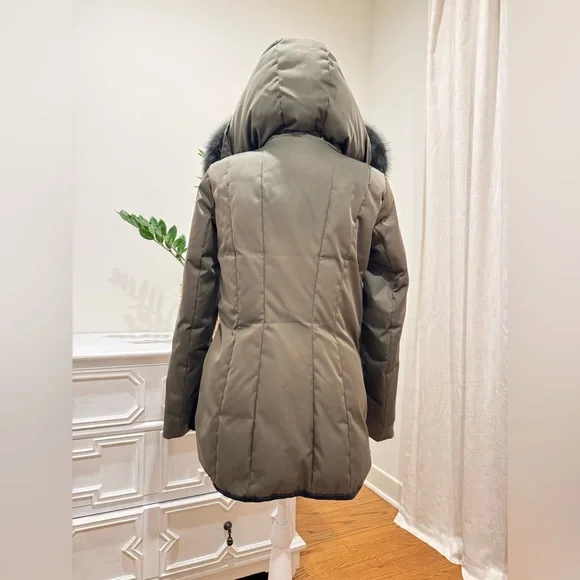 Dawn Levy Luka Fitted Parka with Velvet & Fur Trim XS - Picture 5 of 9